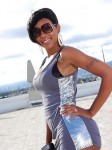 Black Sexxxy Jade posing her goodies on the rooftop